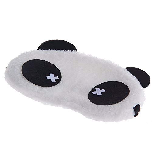 Nitsha NItsha Cross Cute Fur Panda Eye Blind Sleeping Eye Mask Slip Night Sleep Eye White and Black Super Soft & Smooth Travel Masks for Men Women Girls Boys Kids (Panda)