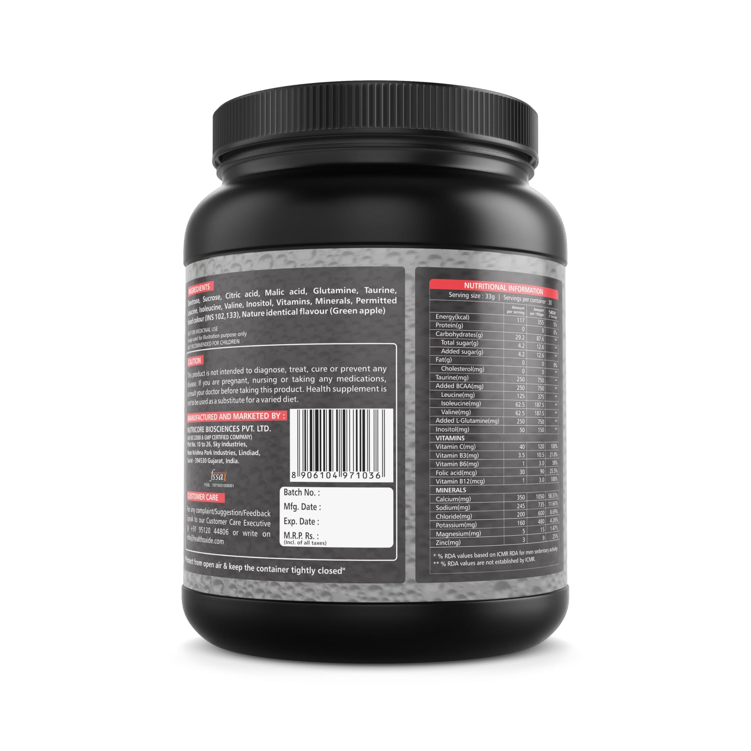 HEALTHOXIDE Healthoxide Energy Boost Powder for Extra Power, Advance Performance, Power Booster Drink, Electrolytes & Vitamin C, Pre-workout, Guvava, Best for beginners