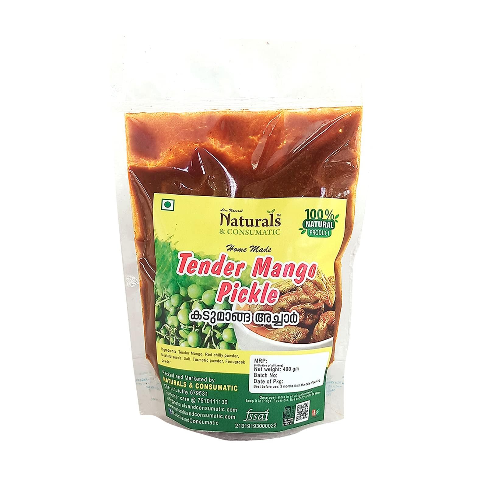 Naturals & Consumatic Naturals & Consumatic Tender Mango Pickle-Kerala Traditional-Homemade Kanni Manga achaar- Baby Mango- Vadu Mangai-400gm