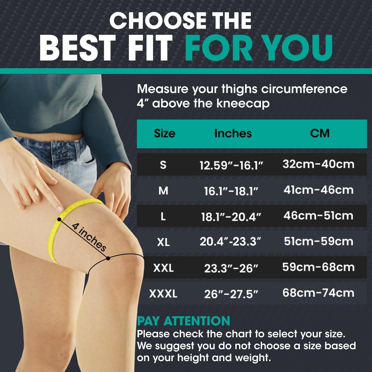 Modvel Modvel 2 Pack Knee Compression Sleeve | Knee Brace for Men & Women | Knee Support for Running, Basketball, Weightlifting, Gym, Workout, Sports - Please Check Sizing Chart (Small, Black)