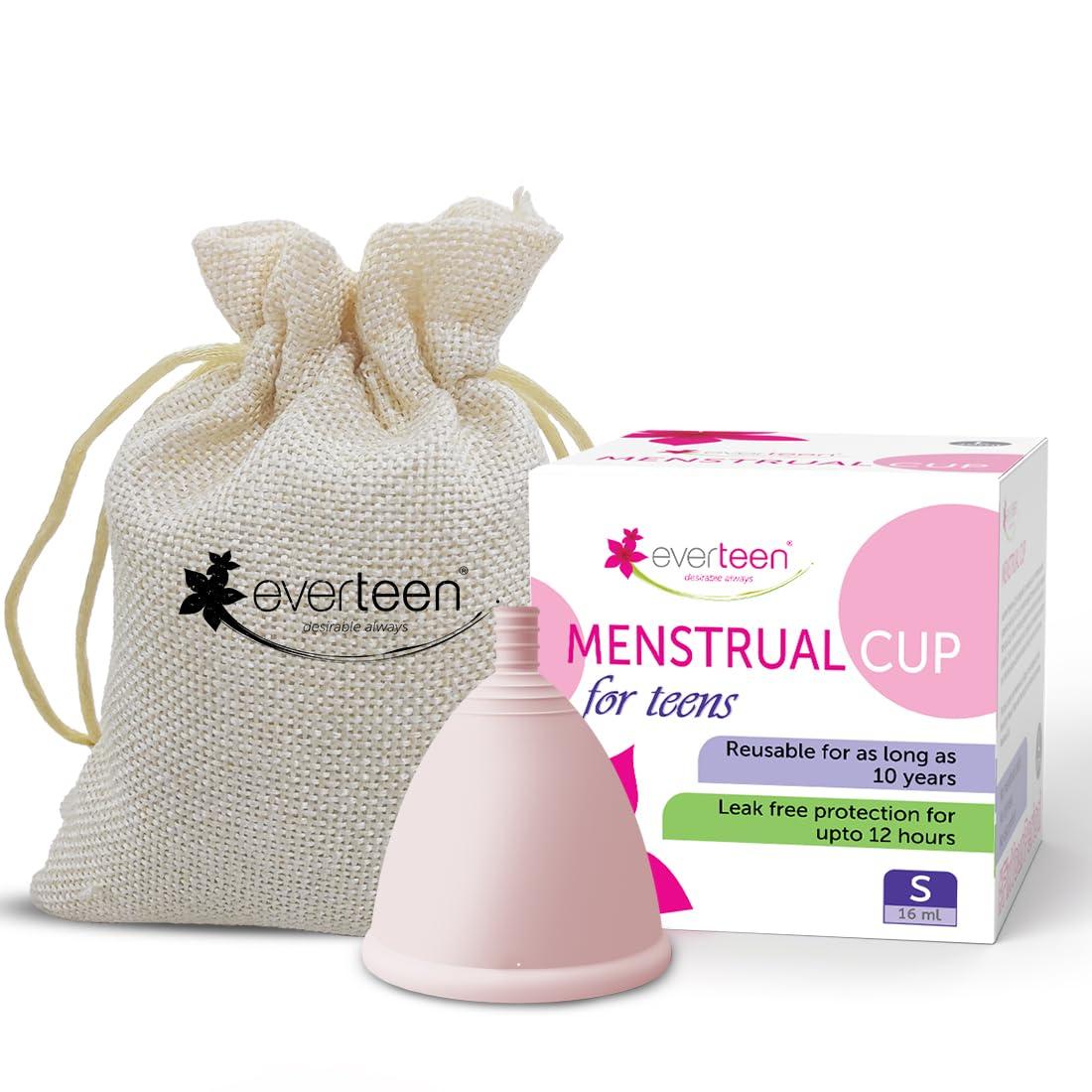 Everteen Everteen Small Menstrual Cup For Periods|Odor-Free, Rash-Free, No Leakage|12-Hour Protection|Up To 10 Years|Medical-Grade Silicone|Free Pouch|Sanitary Cup For Feminine Hygiene- 1 Count