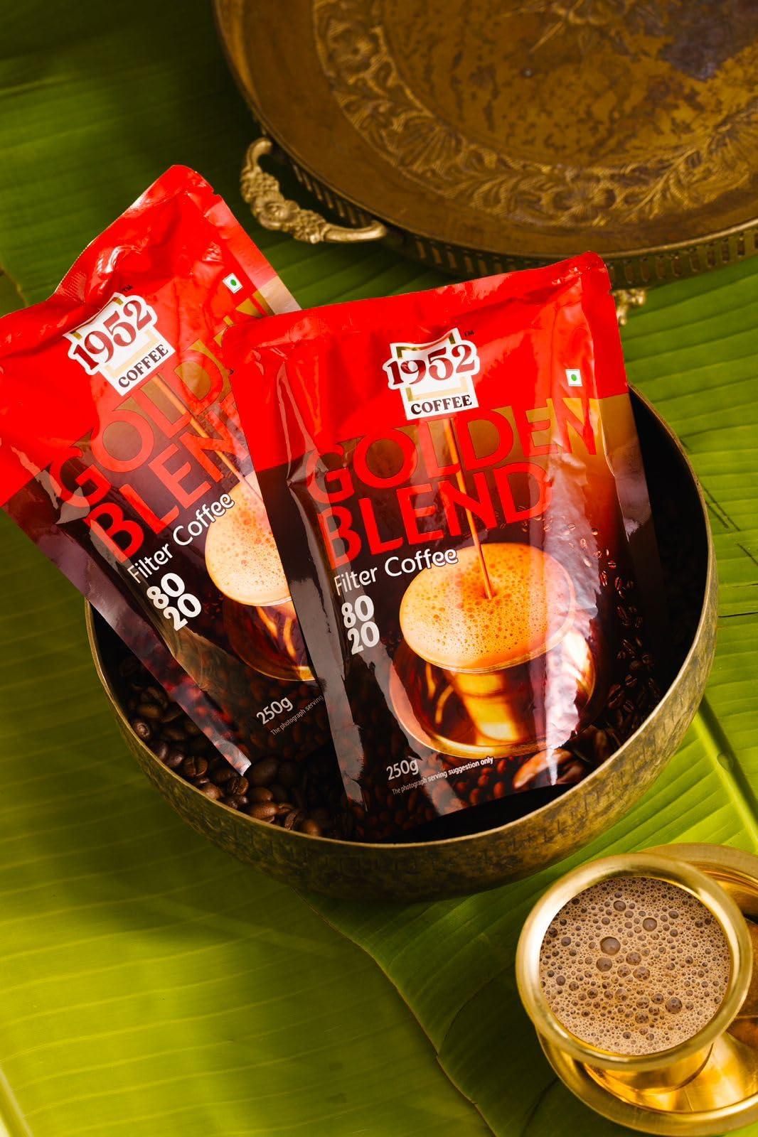 1952 1952 Coffee Combo Of Golden Blend Filter Coffee With Strong Blend Filter Coffee, Blend of Handpicked Chigmagalur Coffee with Slow-Roasted Perfectly Grounded Chicory, 250g X 2