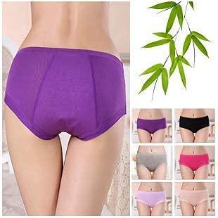 GENERIC PuchuzWomen\'s Cotton Spandex Sanitary Period Panties Postpartum Underwear, Size M to XL Freesize(M toxl), Pack of 3 Multicolour