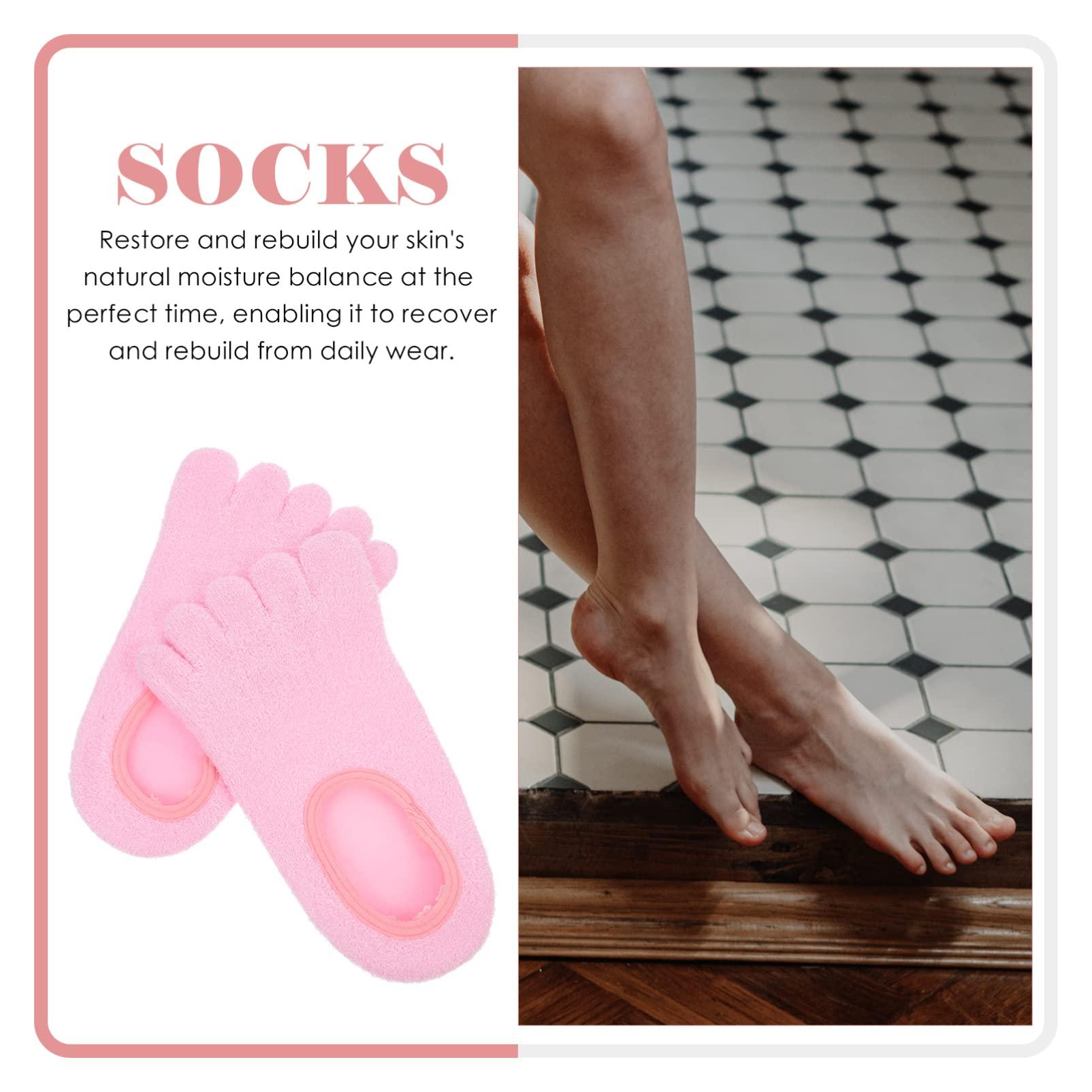 FOMIYES FOMIYES 5 Toe Moisturizing Gel Socks Soft Moisturizer Sock Lotion Spa Pedicure Socks for Healing Dry Cracked Heels Dry Feet Calluses Cuticles Rough Skin Dead Skin