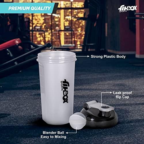 FitBox Sports FitBox Sports Supplements Shaker Bottle for Protein, Pre - Post Workout 700ml (Orange)