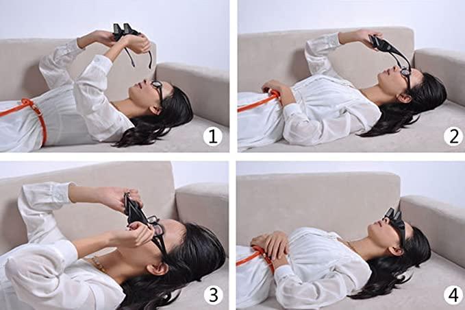 Fizont Mart Fizont Mart Lazy Glasses Bed Prism Glasses Lazy Spectacles Horizontal Glasses High Definition Glasses Prism Periscope Lie Down Eyeglasses for Reading and Watch TV in Bed Unisex