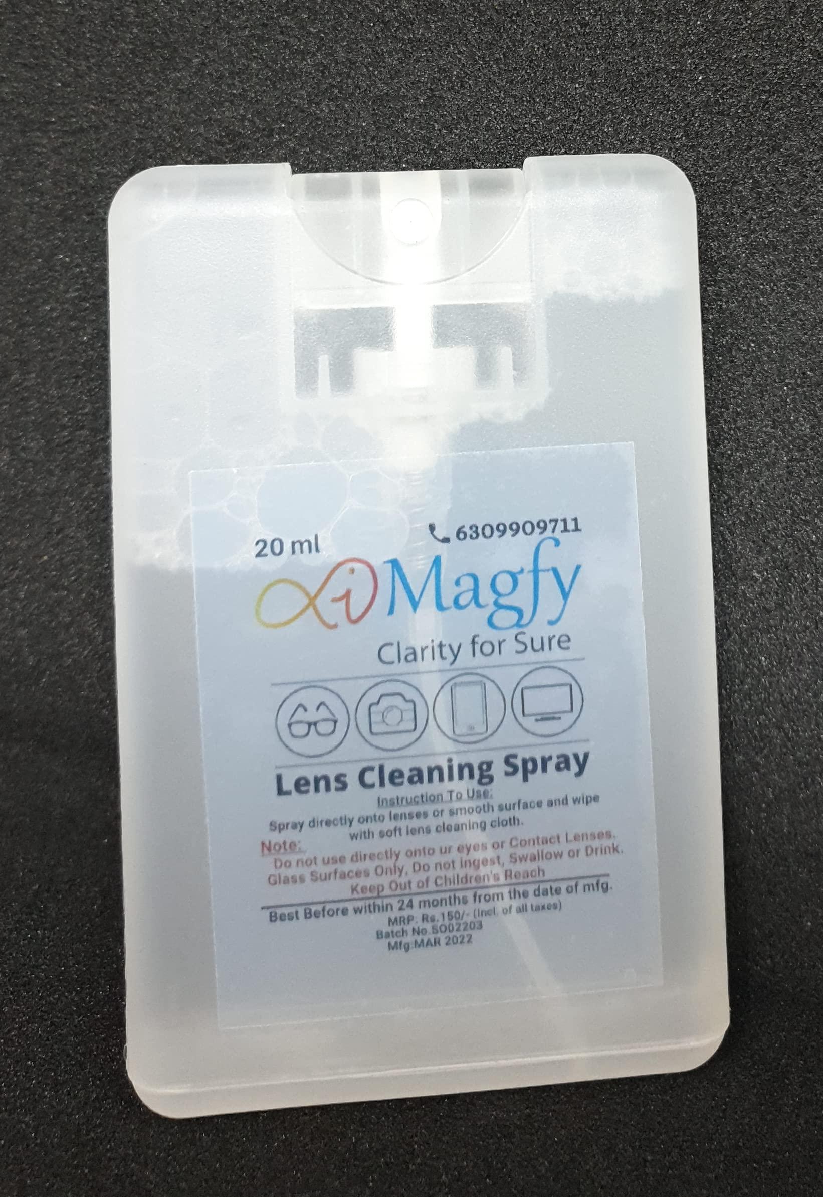 iMagfy iMagfy Pocket Lens Cleaner Spray Kit Eyeglass| India Made | Safe for All Lenses,Camera, Mobile, Laptop and Displays/Screens | 20ml of 3 pack with Fabric soft Cloth with Free ScrewDriver