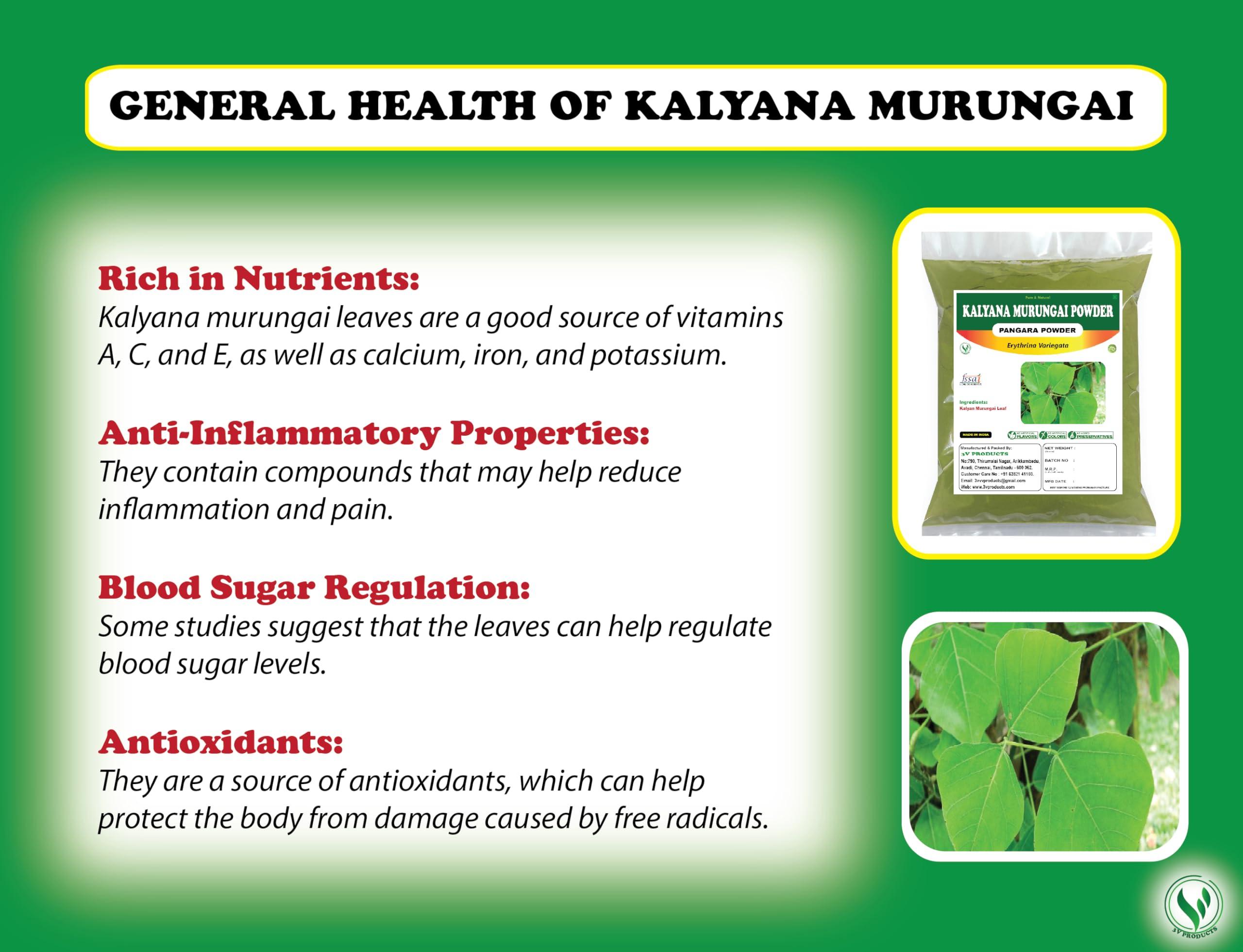 3V PRODUCTS 3V PRODUCTS Kalyana Murungai Powder 1Kg | Pangara | Erythrina Variegata | Coral Tree Leaf for Health Benefits