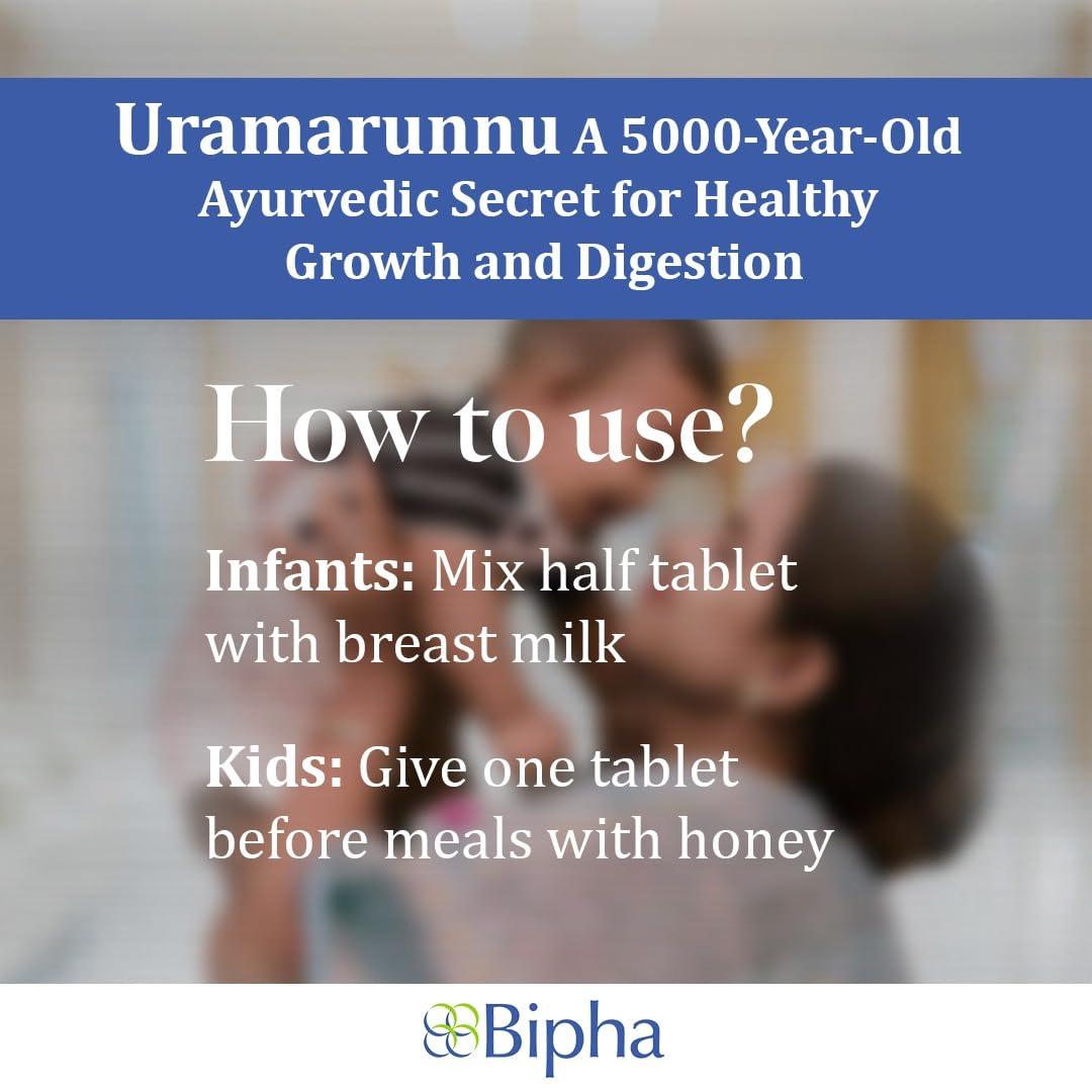 Bipha Ayurveda Bipha Ayurveda Baby Care Uramarunnu Tablets for Griping, Bloating of stomach, colic and to enhance metabolsm & appetite,Mild Natural Digestive for babies