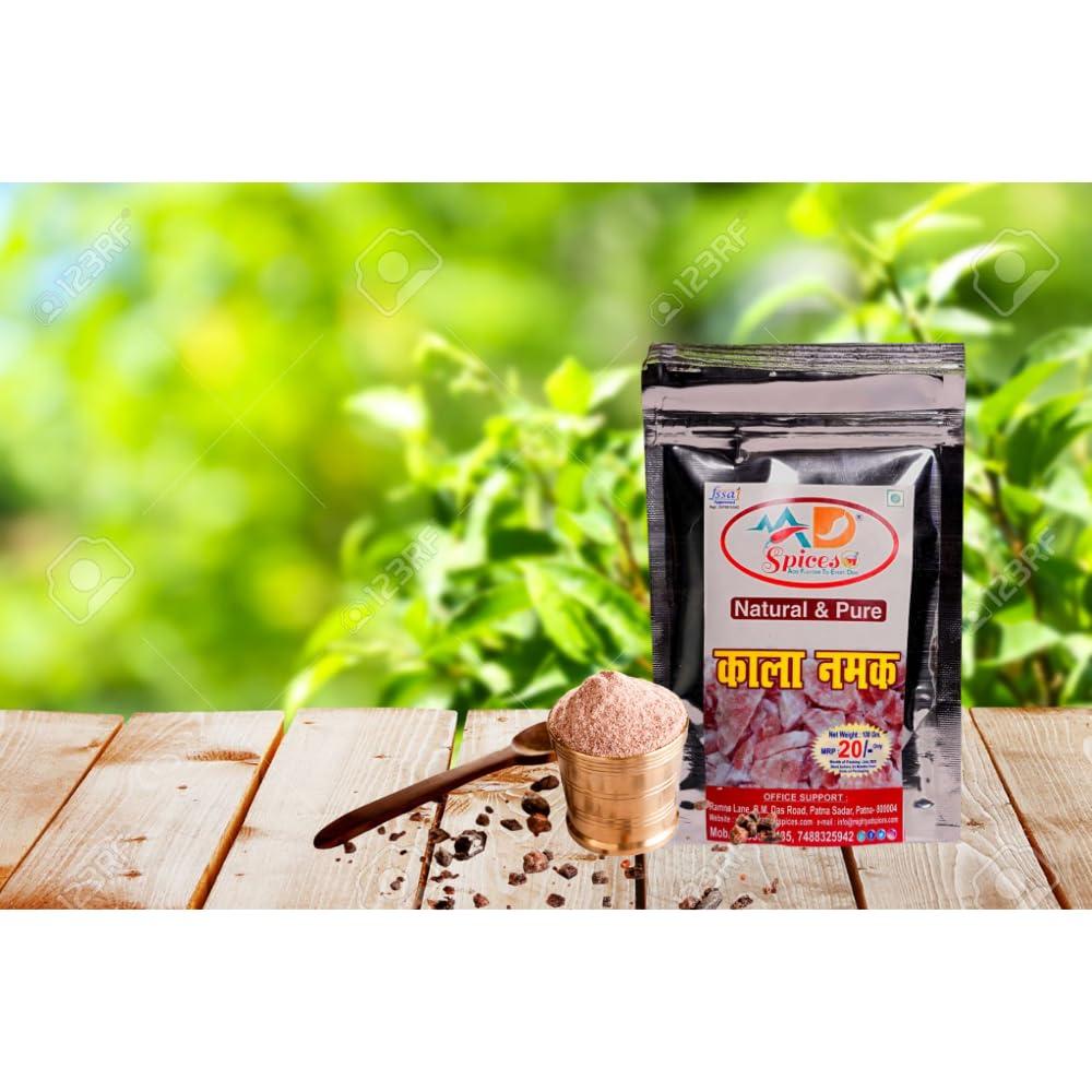 AD SPICES AD SPICES Natural & Pure Black Salt Powder | Kala Namak | Sanchal Powder | Zero added Colours, Fillers, Additives & Preservatives 100G (pack of 5)