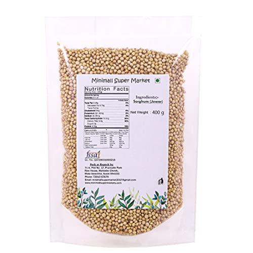 MINI MALL SUPER MARKET MiniMall Super Market Whole White Jowar Seeds/Jawar Sorghum/Jowar - 400 gms