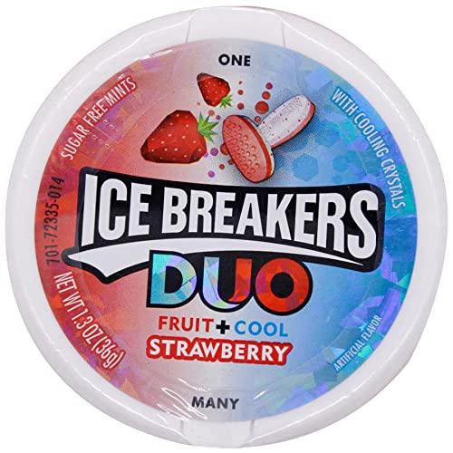 Ice Breakers Ice Breakers Duo Fruit and Cool Strawberry Mints Pack of 4 Pouch, 4 x 36 g
