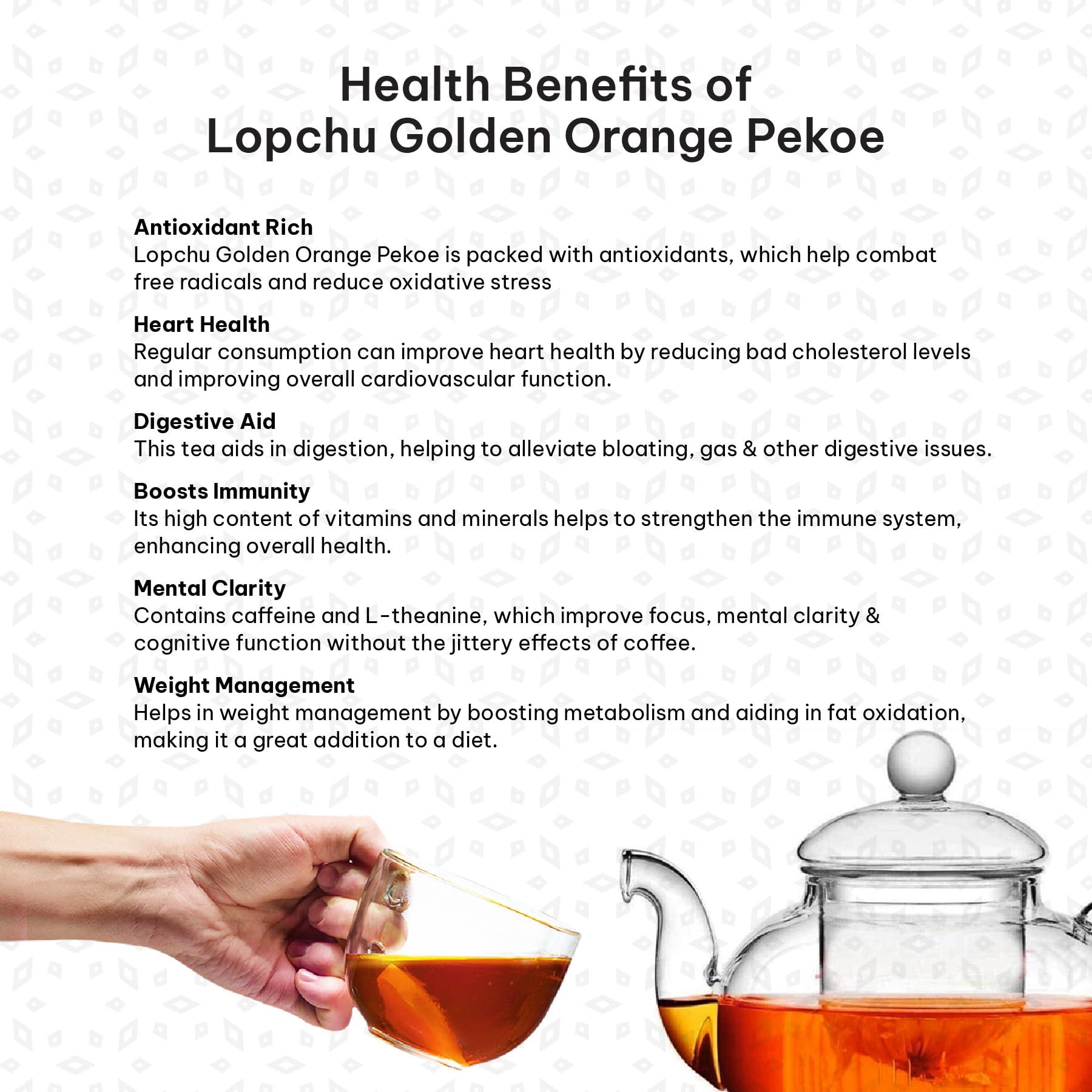 TeaRaja Tearaja Lopchu Golden Orange Pekoe Darjeeling Leaf Tea, 100g