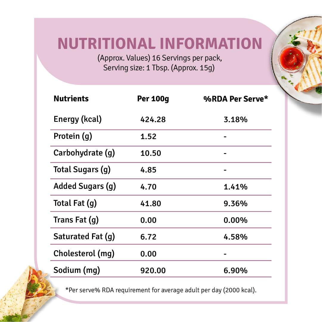 VEEBA Veeba Mayonnaise Combo - Eggless Mayonnaise, 250gm with Garlic Mayonnaise, 250gm and Burger Mayonnaise 250gm - Pack of 3