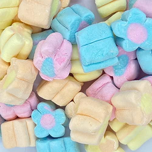 Veganic Veganic Marshmallows Pure Veg (80 Pieces) Flower Shape Strawberry Vanilla Flavour Rainbow Marshmallow Candy Soft And Tasty Candy Perfect For Kids Adults - 160gm