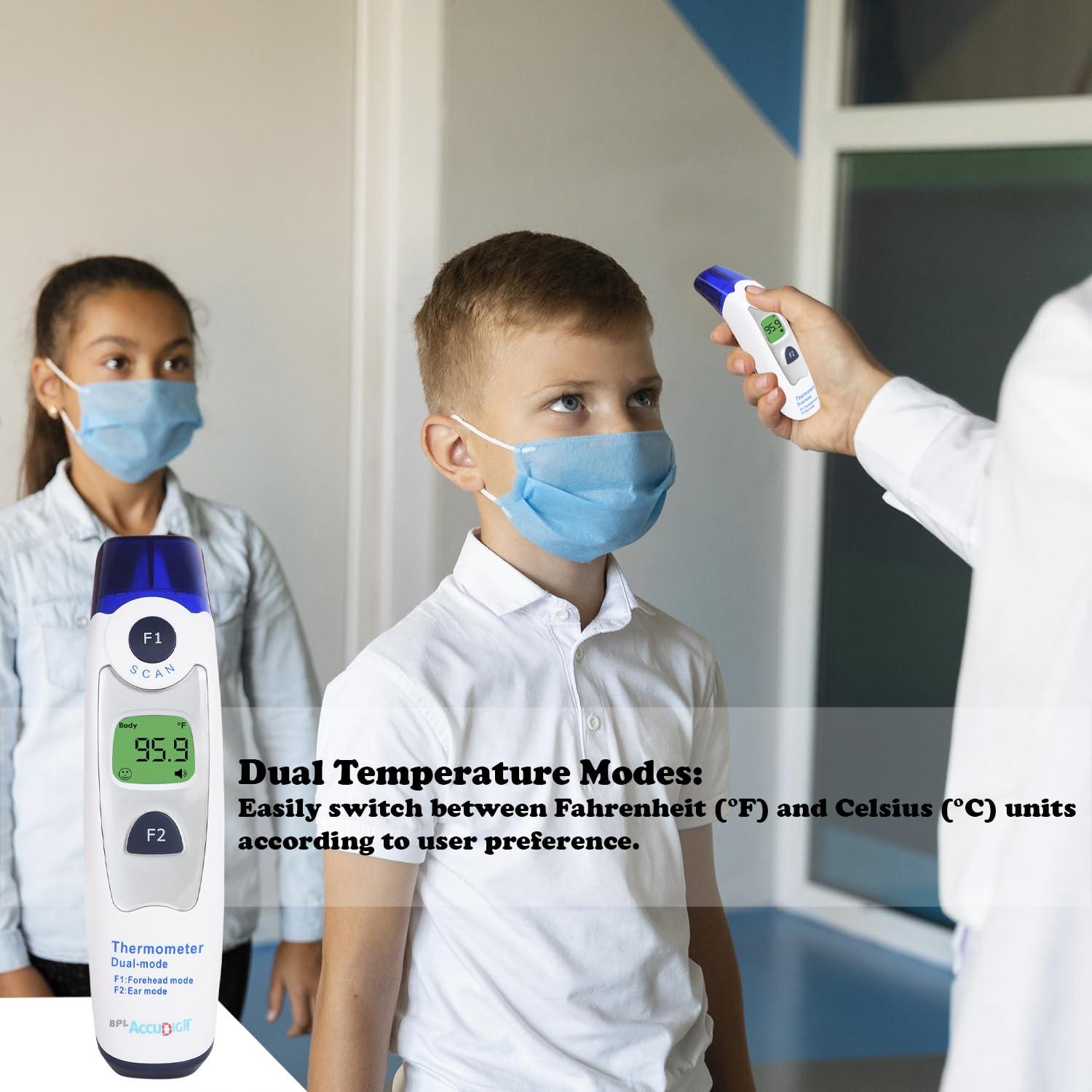 BPL Medical Technologies BPL Medical Technologies Accu Digit Non Contact Dual Infrared Thermometer, Multi-Purpose, Wide Range (White)