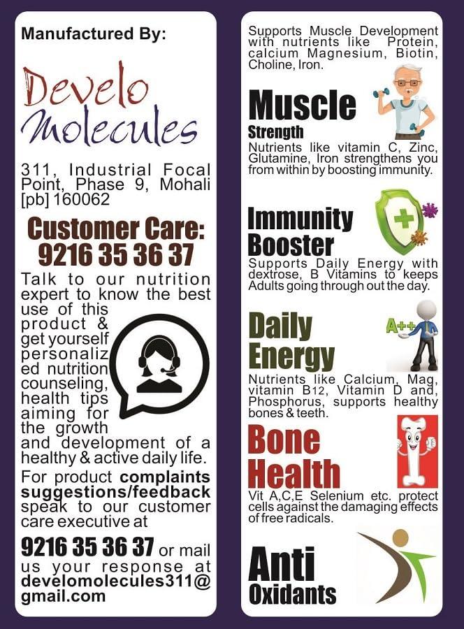 DEVELO Develo Protein Powder for Seniors, Elderly & Old Age People, Men & Women - 1kg Mixed Fruit