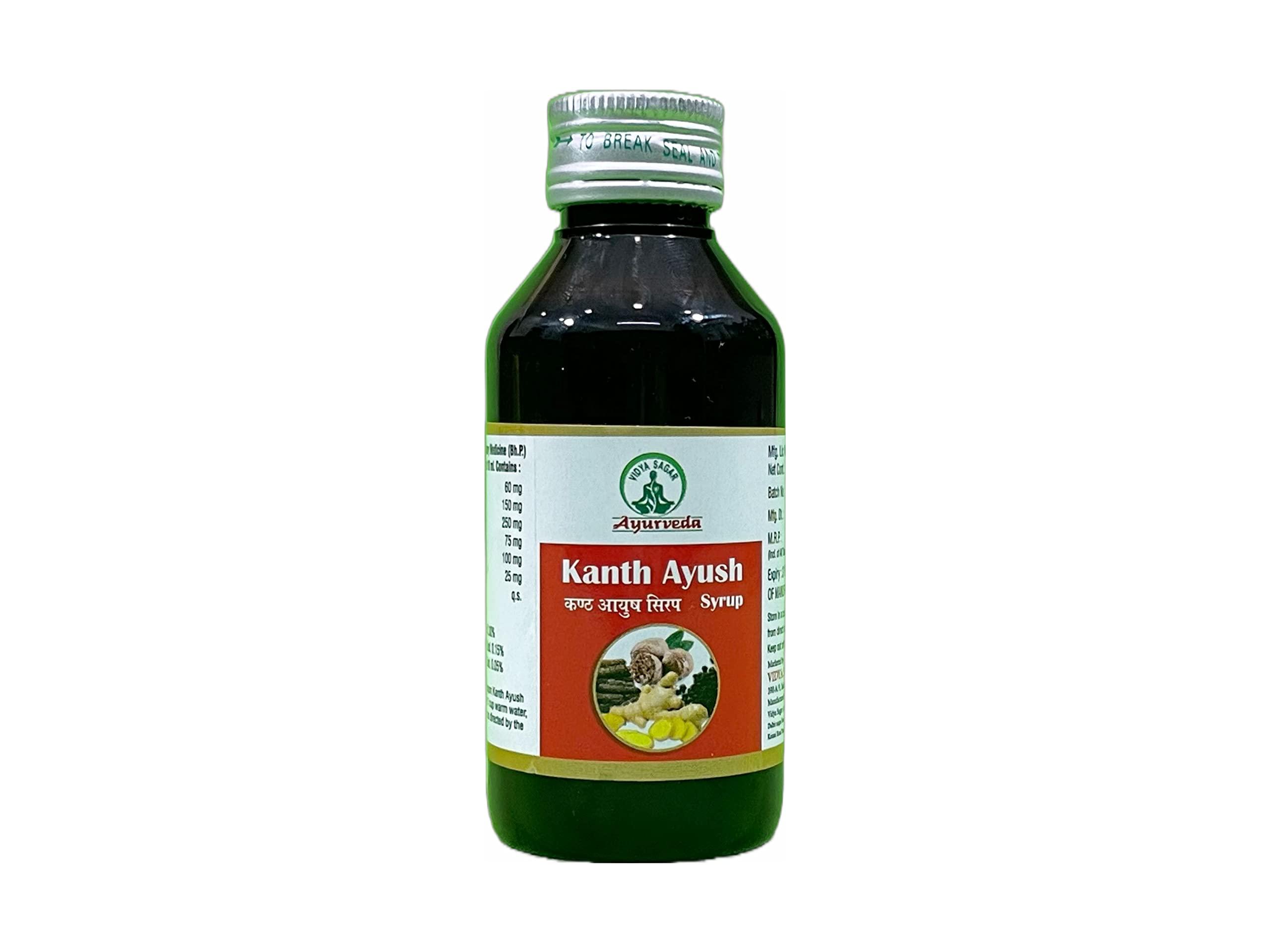 Vidya Sagar Ayurveda Vidya Sagar Ayurveda Kanth Ayush Syrup | 100 ml | For Sore Throat, Cough,Throat Infections