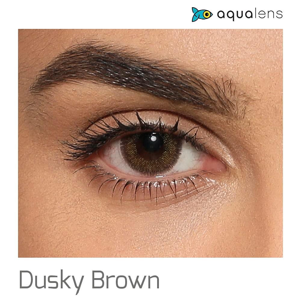 AQUALENS CONTACT LENSES AQUALENS CONTACT LENSES Aquacolor Daily Disposable Soft Colored Contact Lenses Zero Power with UV Protection - Dusky Brown - (10 Lens/Box) - Plano