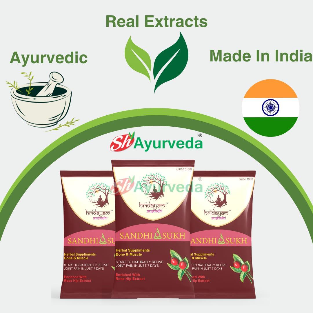 SWAMI HERBAL AYURVEDA Sandhi Sukh Powder by Hridayam Ayurveda | Original by Ayurveda | 4gm Pouch Packing | for Joint Pain and Arthritis (Pack of 70)