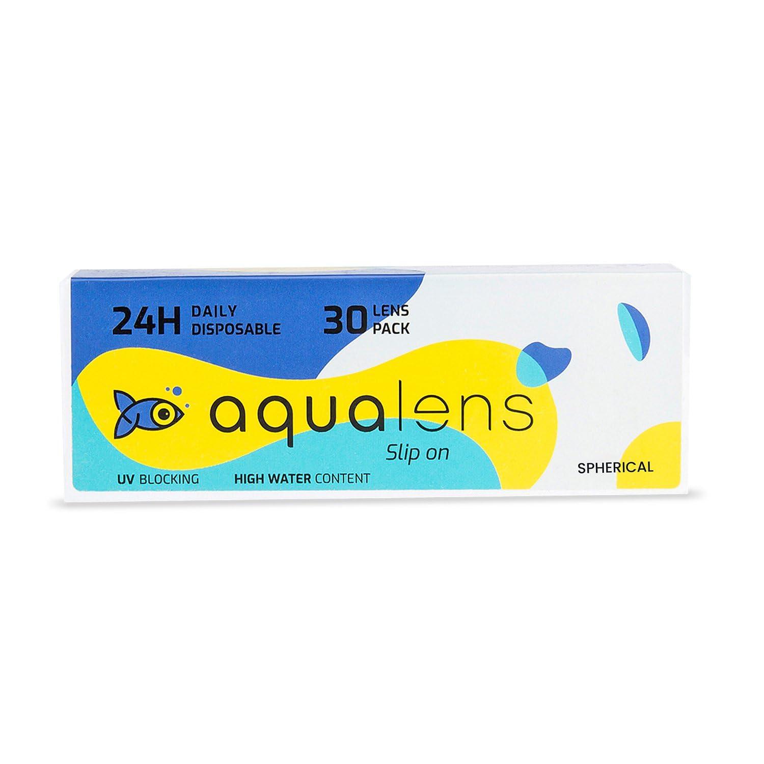 AQUALENS CONTACT LENSES Aqualens 24H Daily Disposable Soft Contact Lenses with High Water Content, Oxygen Permeability & UV Protection - (30 Lens/Box) (-4.50)