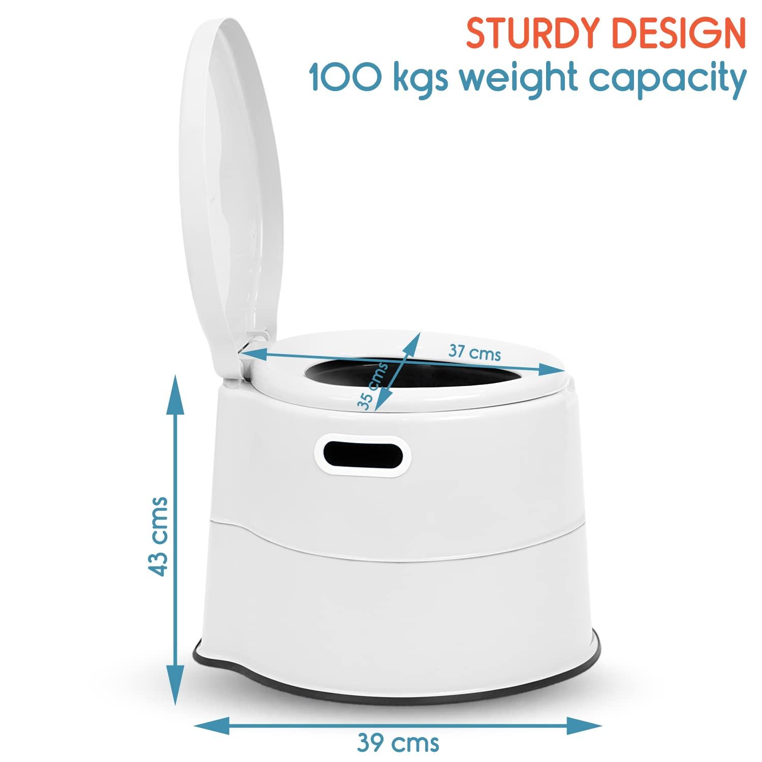 KosmoCare KosmoCare Plastic Portable Commode Toilet Stool, Commode Stool, Toilet Commode For Patients, Indian Commode Stool, Portable Toilet Seat For Adult, Kids & Handicap People, White