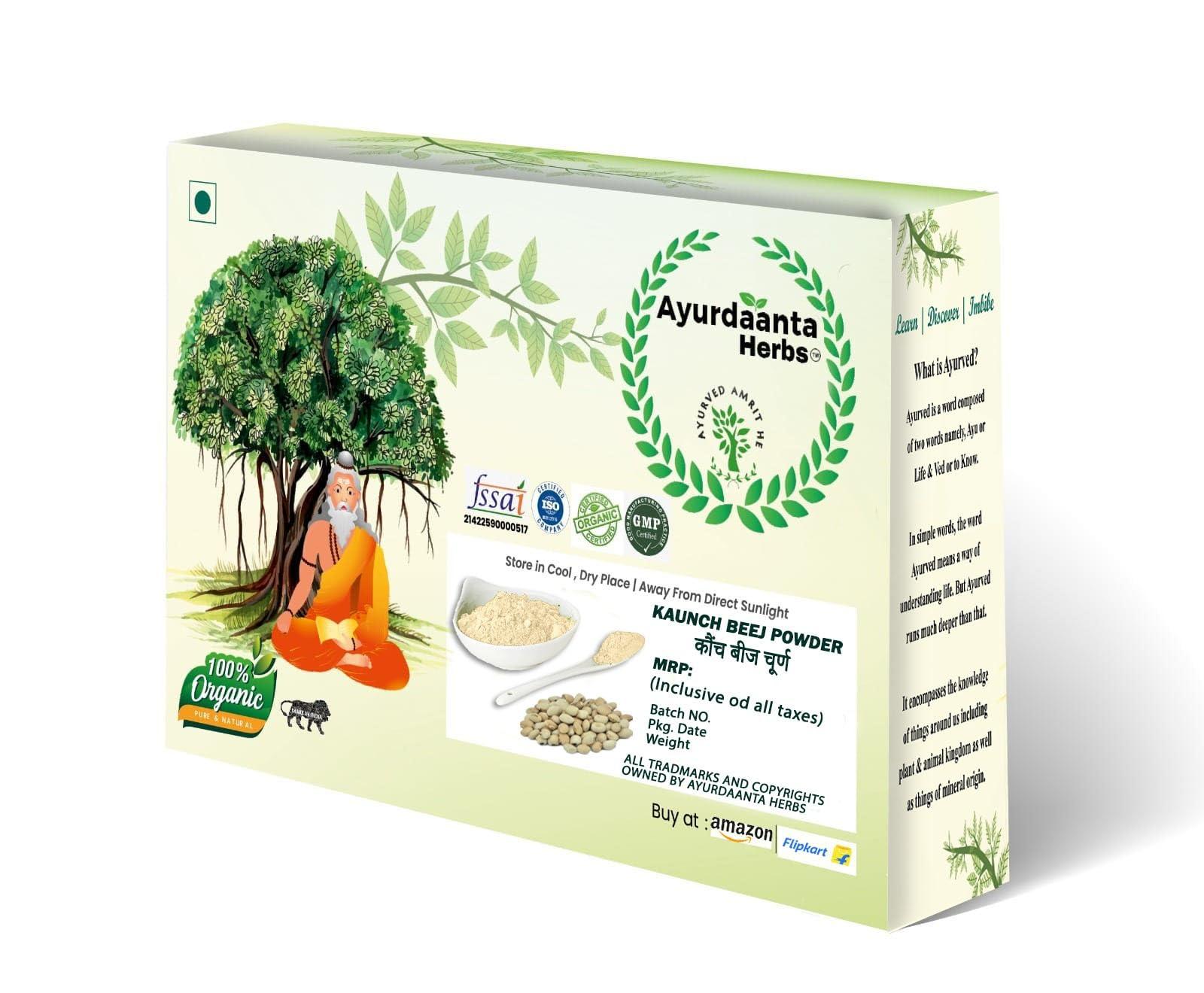 Ayurdaanta Herbs Ayurdaanta Herbs - Kaunch Beej Powder 100Gr | White Kaunch Beej Powder 100Gr |Mucuna Pruriens|Kaunch Seeds Powder | 100Gr| 100Gr -