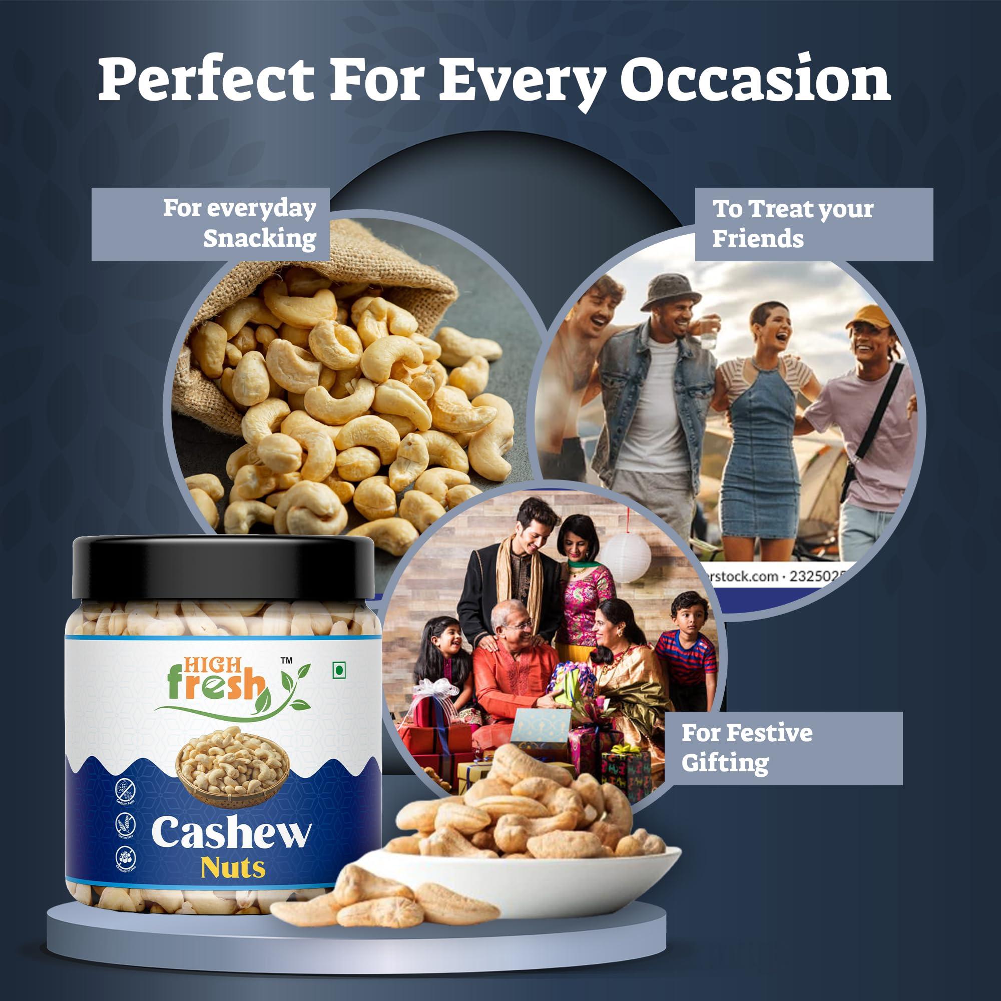 HighFresh HighFresh 100% Natural Premium Whole Cashews 1 kg Value Pack | Whole Crunchy Cashew | Premium Kaju Nuts | Nutritious & Delicious | Healhy Snacks | Gluten Free & High Protein (1)