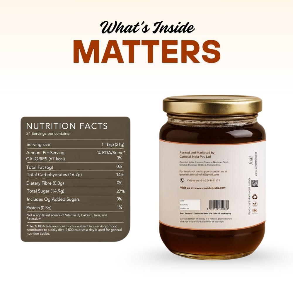 Canistel Canistel Raw Unprocessed Beri Honey | 100% Pure & Natural | Premium, Authentic & Unadultrated | No Added Preservatives | 600 Grams (Glass Jar)