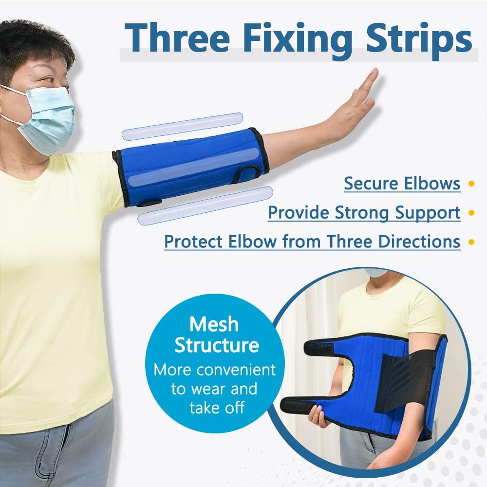 Zelen Elbow Brace Immobilizer Elbow Splint Arm Ulnar Nerve Brace Support Cubital Tunnel Fracture Elbow Braces Medical Stabilizer for Men Womens Youth Large Pm Night Time Sleeping Immobilizing Equipment (L)