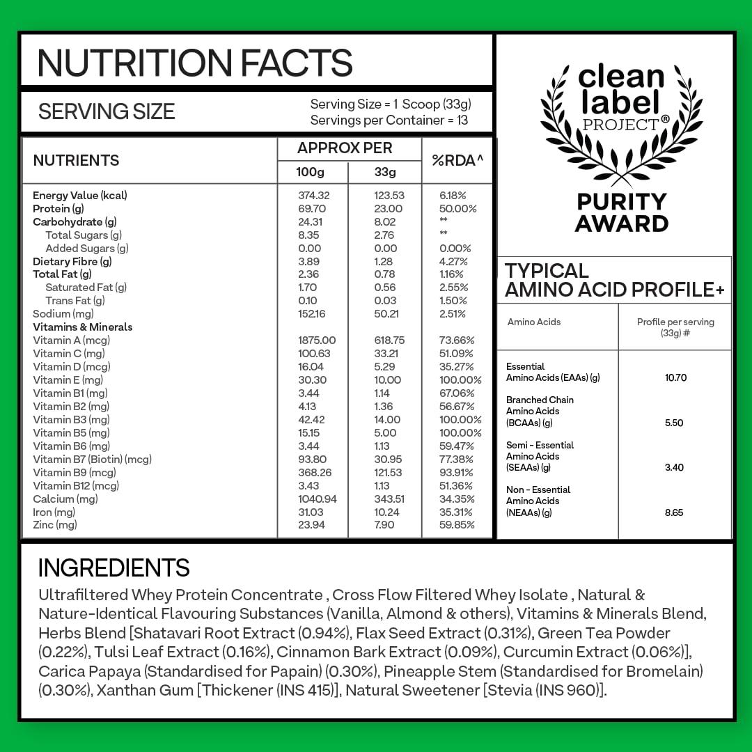 OZiva OZiva Protein & Herbs for Women (Vanilla Almond) I Manage Weight, Energy & Metabolism | Clean Protein, Shatavari, Green Tea I No Added Sugar, 1lbs (453gm)