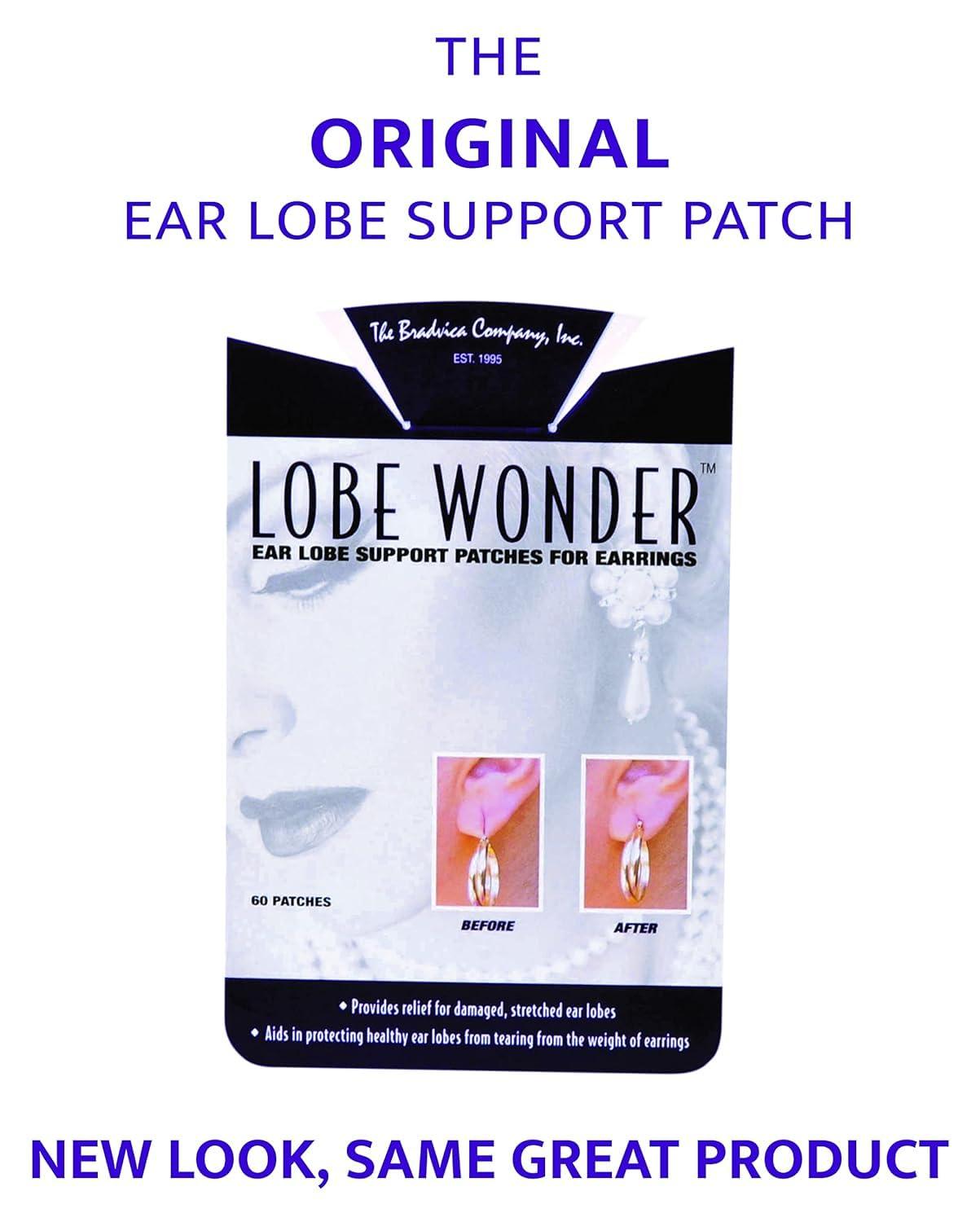 Lobe Wonder Lobe Wonder (100 Patches) Ear Lobe Support Patches Earlobes Invisible Waterproof Stickers for Heavy Earrings Earring Lift Patches combo