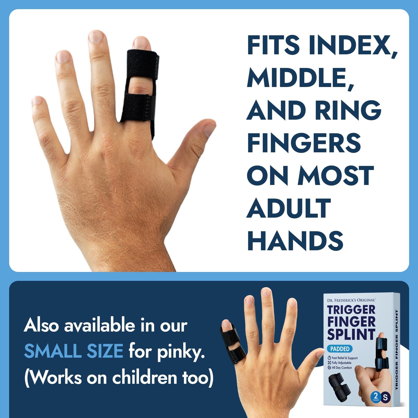 Dr. Frederick\'s Original Dr. Frederick\'s Original Trigger Finger Splint - 2 Pieces - Doctor-Developed Design Fits Index Finger - Middle Finger - Ring Finger