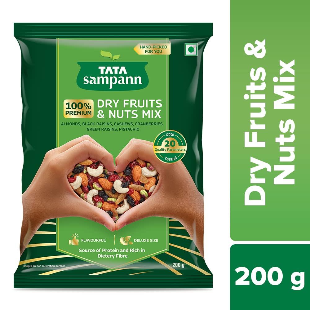 Tata Sampann Tata Sampann Dry Fruits & Nuts Mix, 200 g & Tata Sampann Unpolished Kala Chana, 1kg