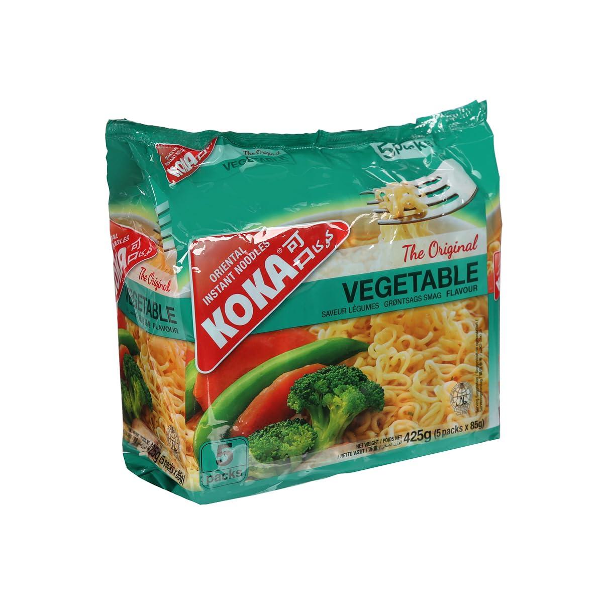 KOKA KOKA Orienta Instant Noodles The Original Vegetable Flavour(Pack Of 5) With Flavouring Oil \"(Halal Certified)\" - Vegetarian - 85 Gm