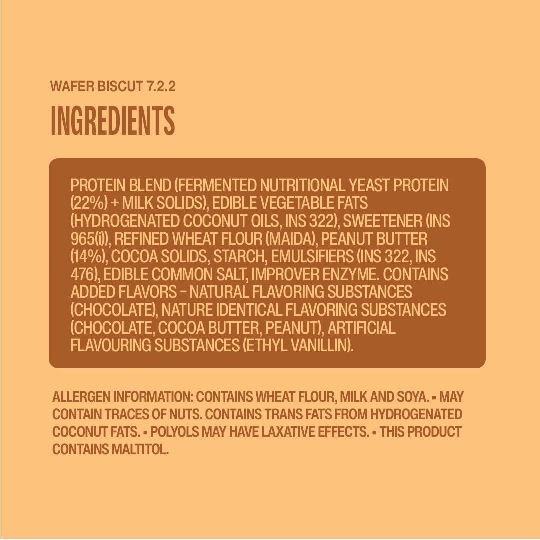 Superyou SuperYou Choco Peanut Butter Protein Wafer Bars (Pack of 10)|10g Protein, 3g Fiber, No Added Sugar|Yeast Fermented Protein|Energy Bars|Crunchy Wafer Bar|100% Vegetarian|No Palm Oil|400g