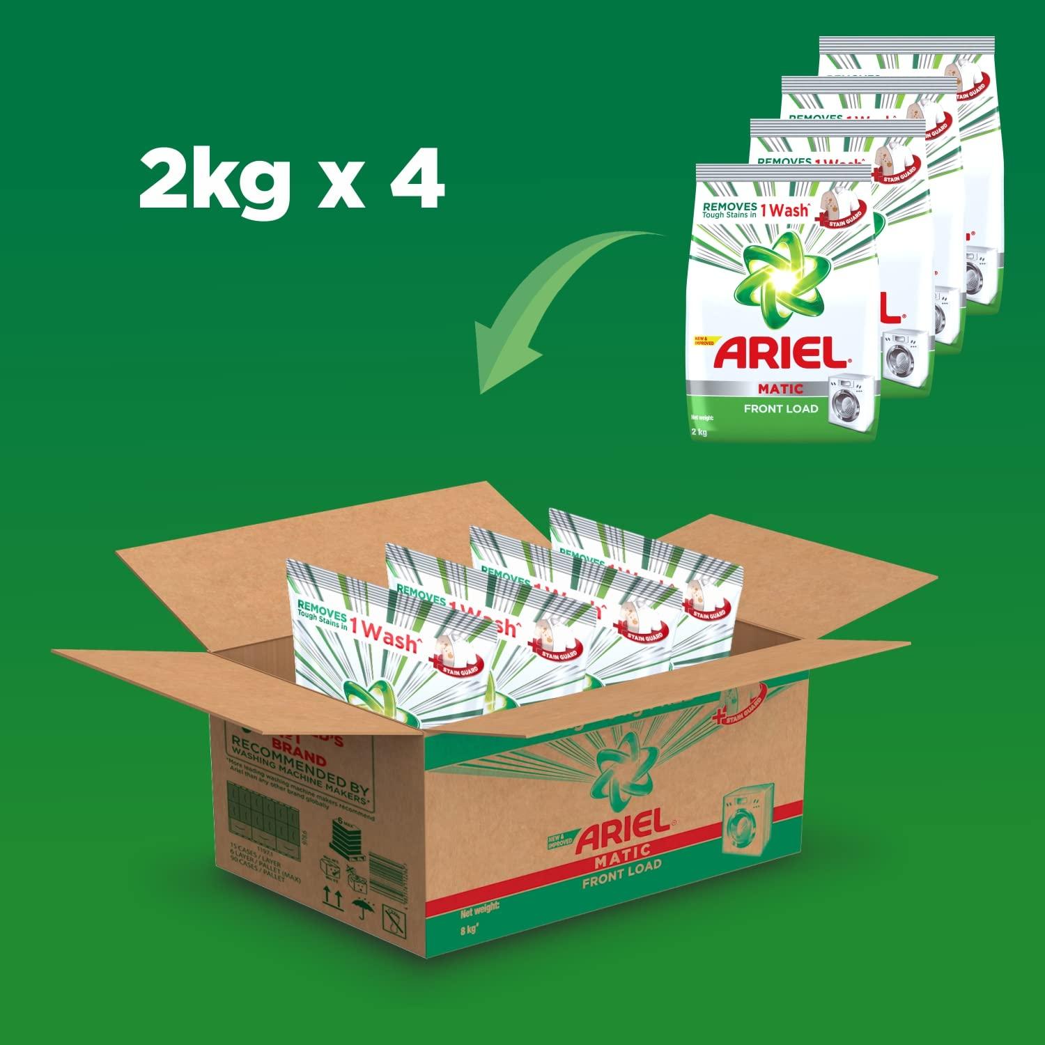 Ariel Ariel Matic Front Load Detergent Washing Powder - 5kg Plus 3kg & Matic Liquid Detergent, Front Load, 1 Litre, Pack Of 1
