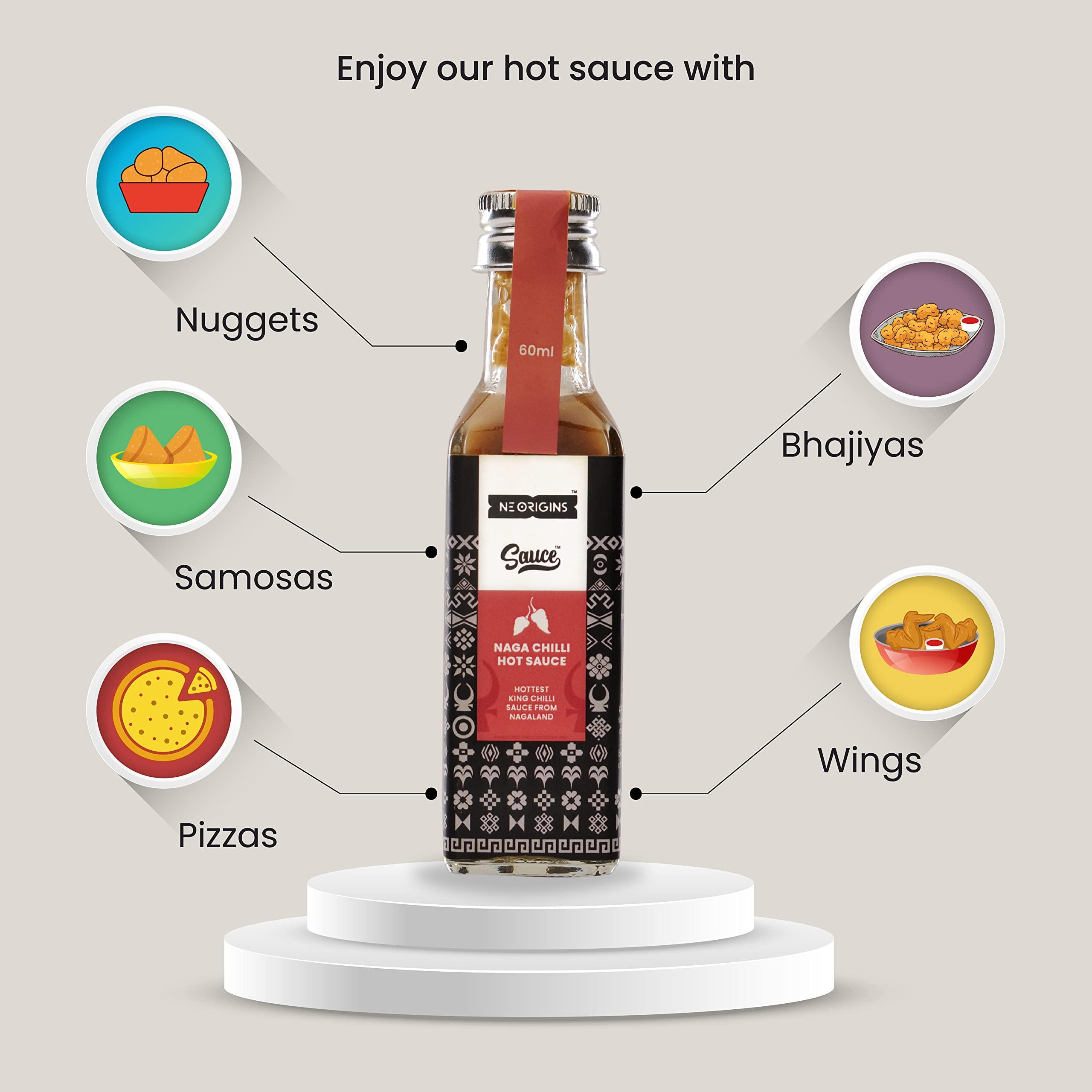 NE Origins NE Origins Naga King Chilli Hot Sauce, 60ml I Bhut Jolokia | Raja Mircha