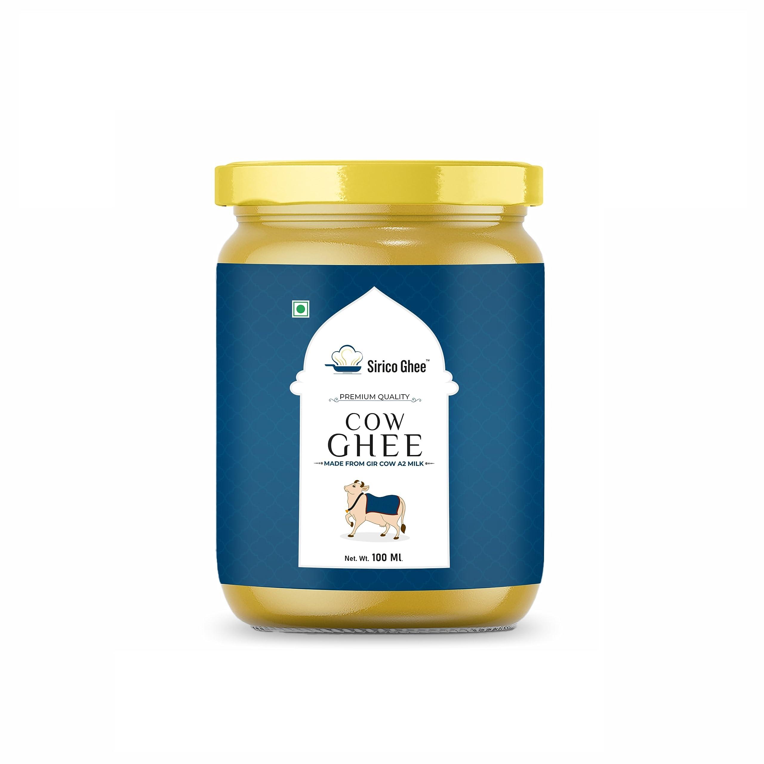 SIRICO GHEE Sirico Authentic A2 Desi Cow Ghee | Pure, Bilona, Gir Cow Ghee - Nutritious, and Delicious | Bilona cow ghee A2 | Desi ghee. (100 ML)