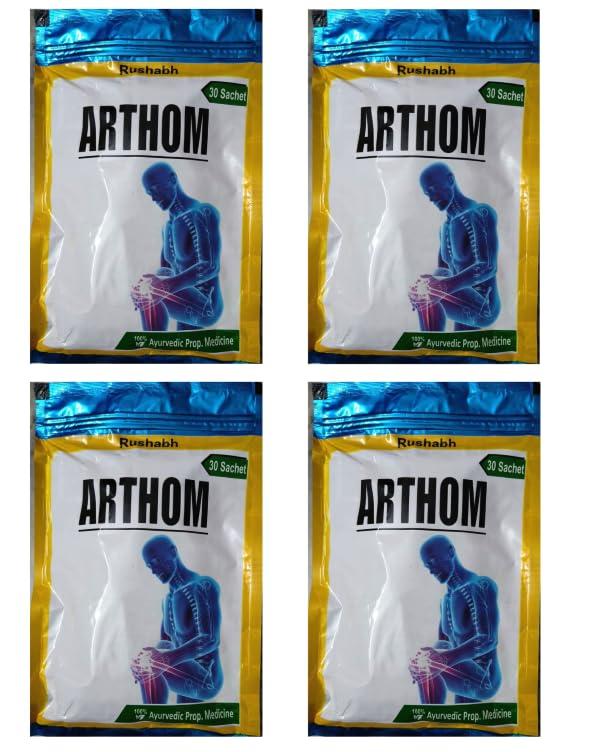 rushabh medicines ARTHOM CHURNA -Pain churna-135gm |4x135gm (Pack of 4) | Helpful In Joint Pain,Stiffness & Swelling -120 SACHETS (PACK OF 4)-By Gaharwar Pharma