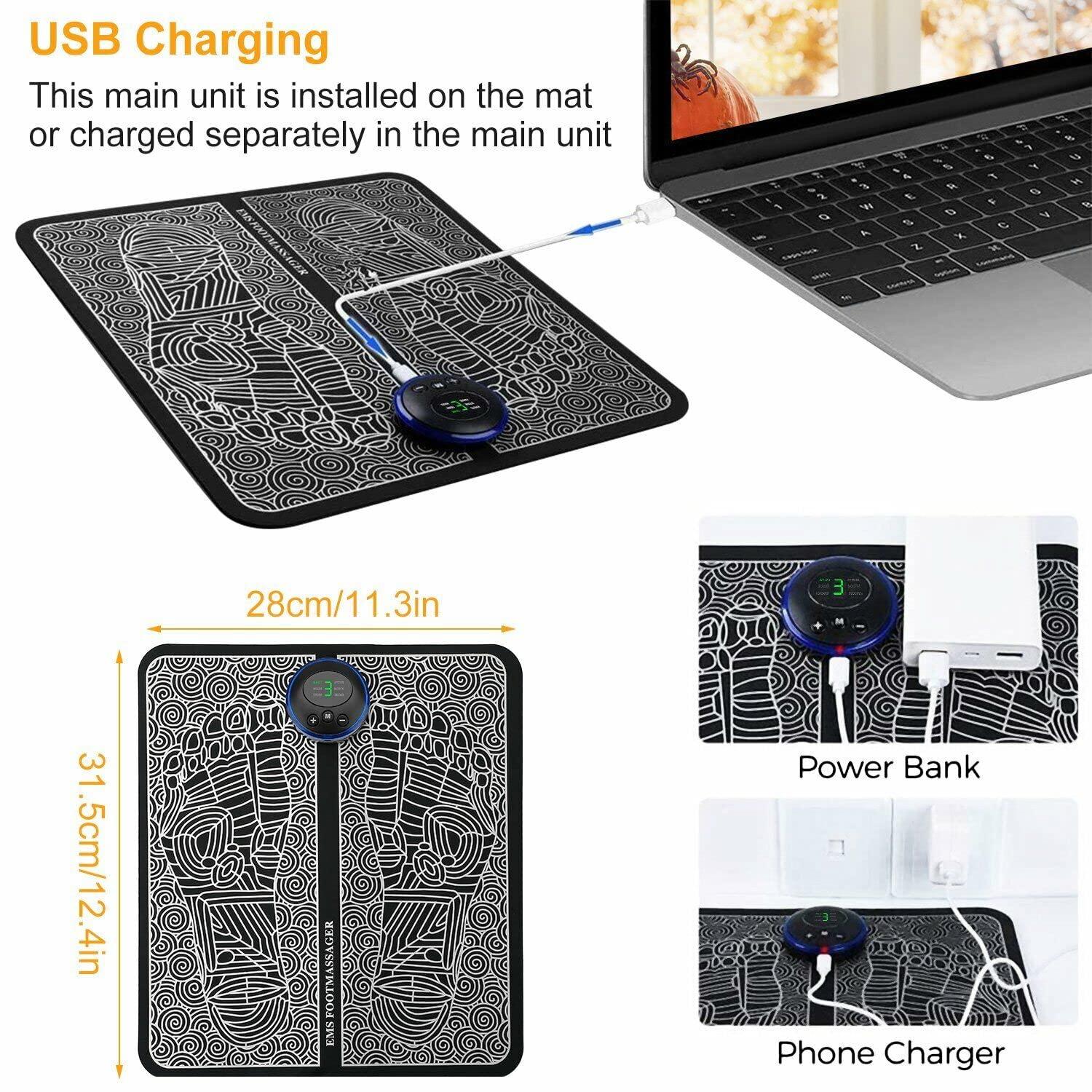 KBDev KBDev EMS Foot Massager for Pain Relief And Blood Circulation, Electric Deep Kneading Circulation Foot Booster for Feet and Legs Folding Portable