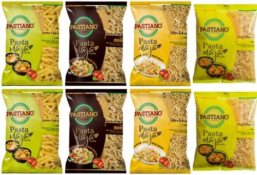 PASTIANO Pastiano Macaroni, Fusilli, Penne And Shells Pasta Maja- 250 Gms Each- (Pack Of 8)