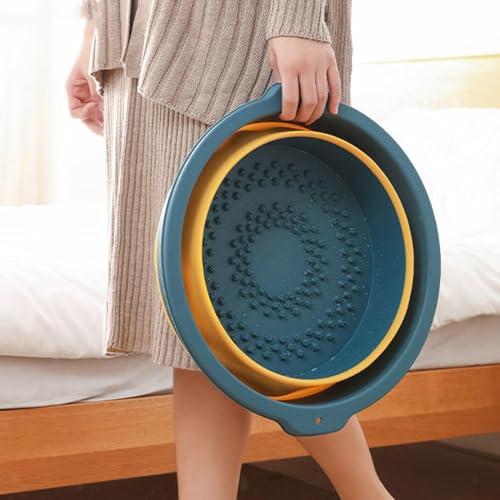 Clefairy Clefairy Foldable Footbath Pail Massage Soak Bucket Household Easy Storage Basin/Folding Foot Bath Spa Massage/Basin Foot Bucket/Large Foot Soaking Tub for Soaking Foot,Toe Nails, and Ankles,Pedicure