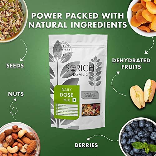 Sorich Organics Sorich Organics Daily Dose Mix 300gm | Mixed Nuts, Seeds and Berries | Healthy Snacks | Trail Mix | High in Protein, Fibre & Antioxidants | Immunity Booster (150gm x Pack of 2)