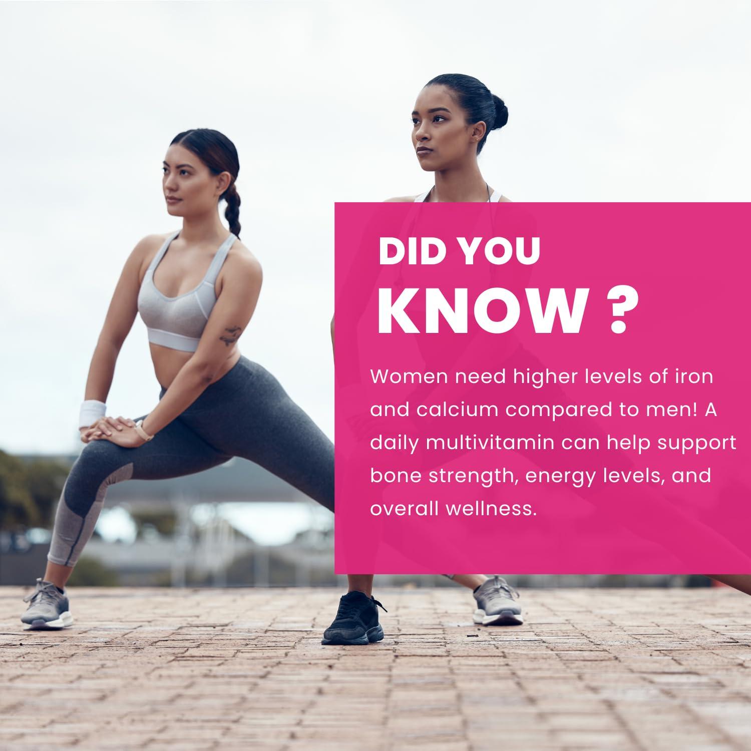 U-LIVA NUTRITION U-LIVA NUTRITION Multivitamin Tablet for Women with Biotin, Calcium for Energize and Glow 28 Vitaminerals | Multi vitamin for Women with Nutrients, Vitamin D3, B12, C, Zinc | 60 tablets