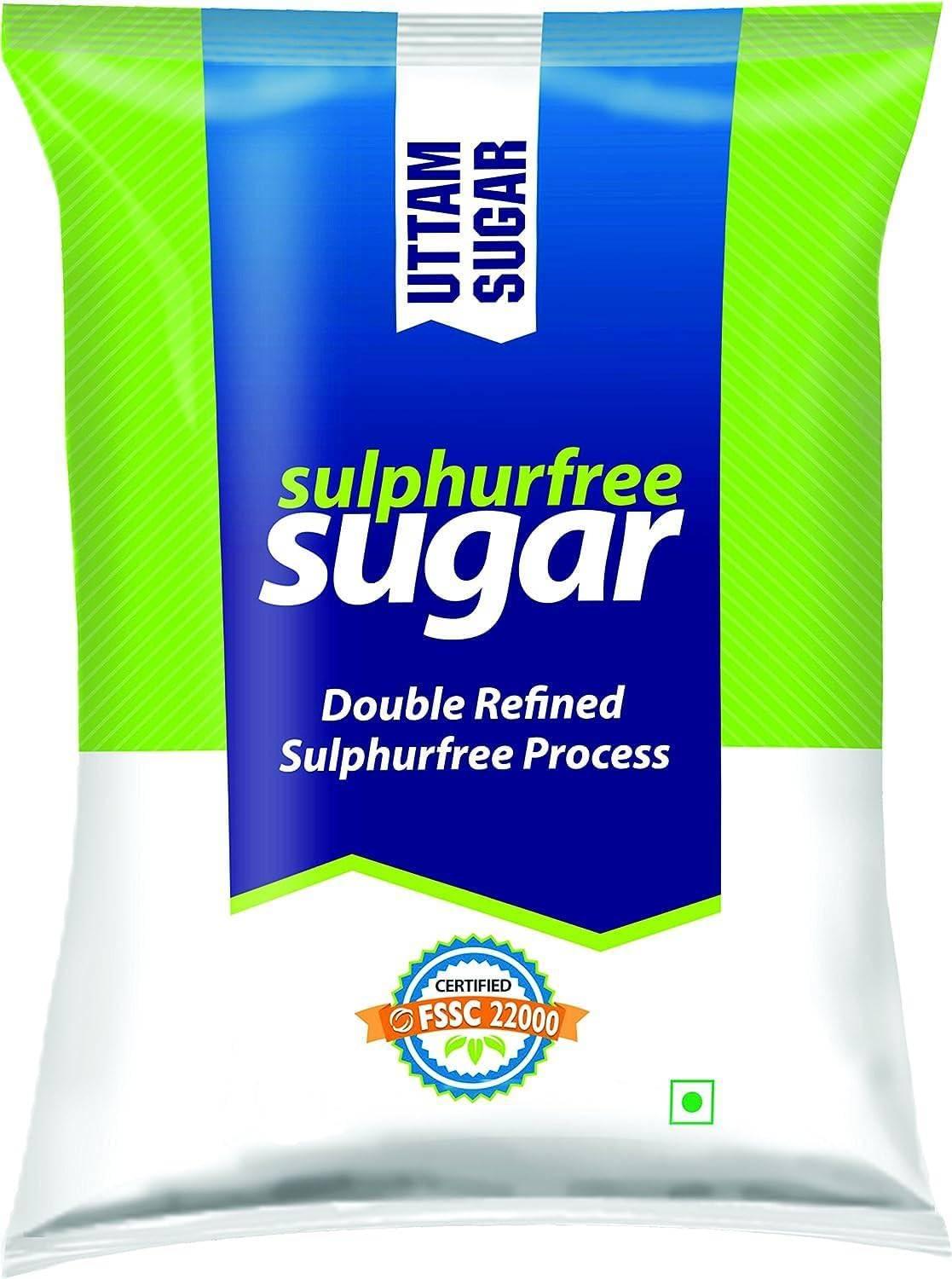 SOZAL : WORLD OF SPICES Uttam Sugar Sulphurless Sugar 2kg (2 Packs of 1 Kg each)