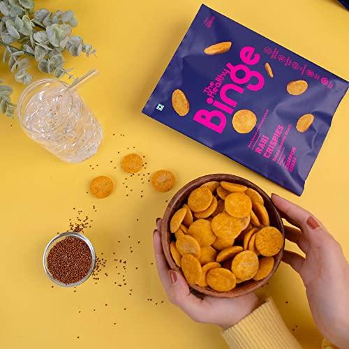 The Healthy Binge Ragi Chips Combo Pack| Baked not Fried | As seen on Shark Tank India| Healthy Snacks| 0% cholesterol High Protein & Fiber | No MSG| Chatpata Chaat & Cajun Spice Flavour| Pack of 24