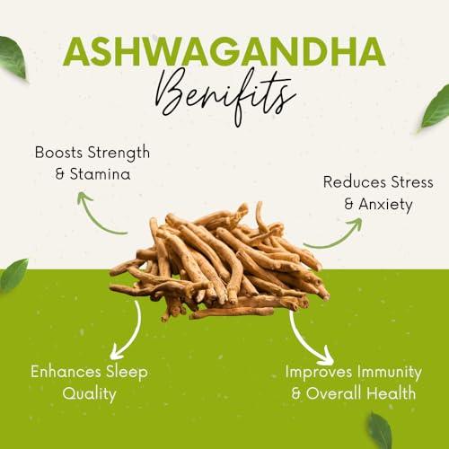 VINAMRIT Vinamrit Ashwagandha (1000 mg) for Stress Relief & Sound Sleep | Pure Root Withania Somnifera Extract | Improves Strength, Stamina and Muscle Recovery | 60 Tablets