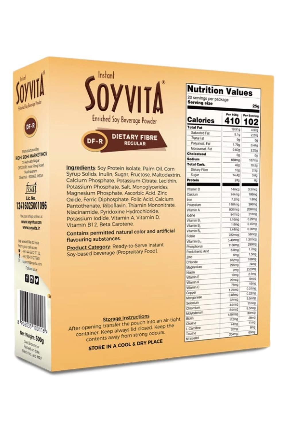 Soyvita Soyvita Lactose-free Instant Enriched Soy Beverage Powder (Dietary Fibre Regular, 500gm)