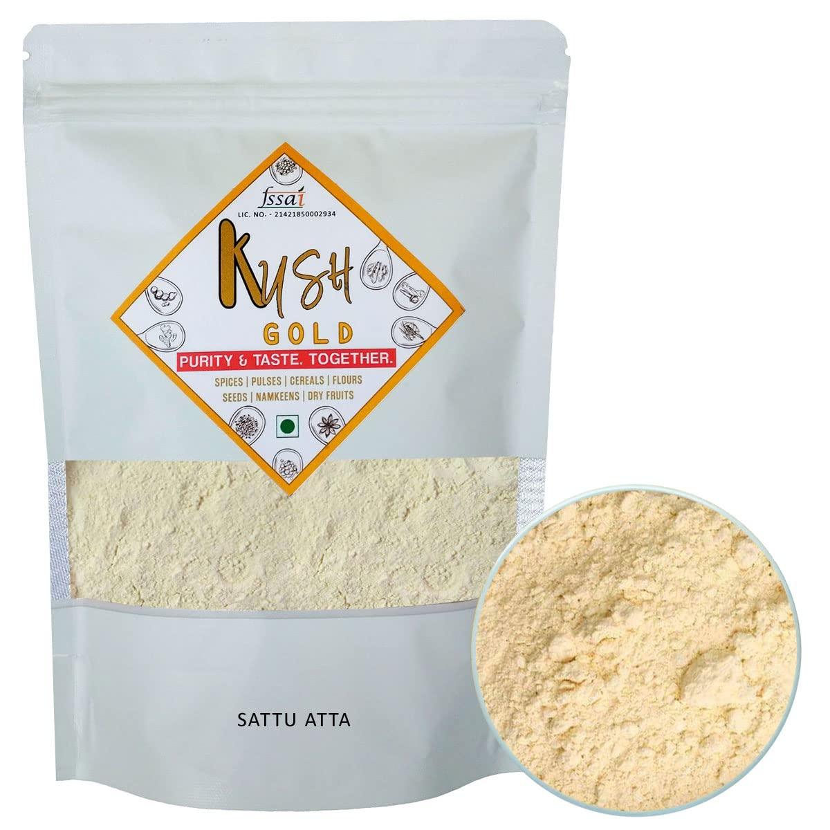 Kush Gold Kush Gold Sattu Powder/Roasted Chickpea Flour/Chana Satua/Sattu Atta (500g Pack)